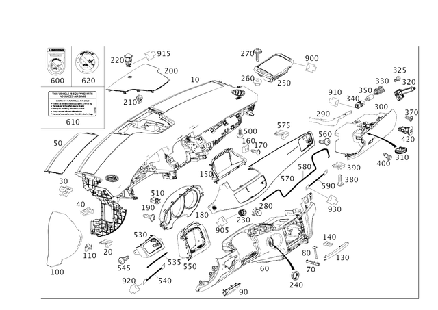 2186801001 - Panelling: Instrument Panel for Mercedes-Benz: CLS400, CLS550, CLS63 AMG, CLS63 AMG S Image image