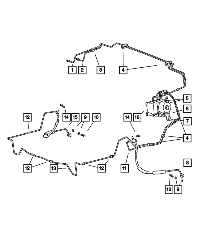 52128311AC - Service Brakes: Brake Hose, Left for Mopar Image