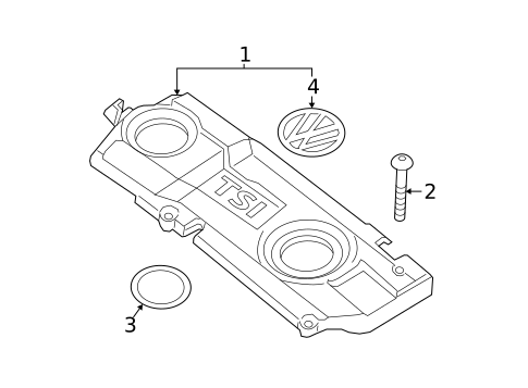 Engine Appearance Cover for 2016 Volkswagen Jetta #0