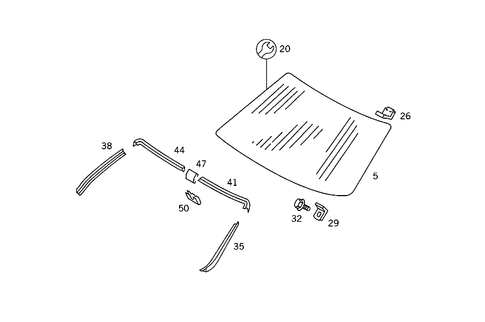 Windshield for 1987 Mercedes-Benz 560 SEC #0