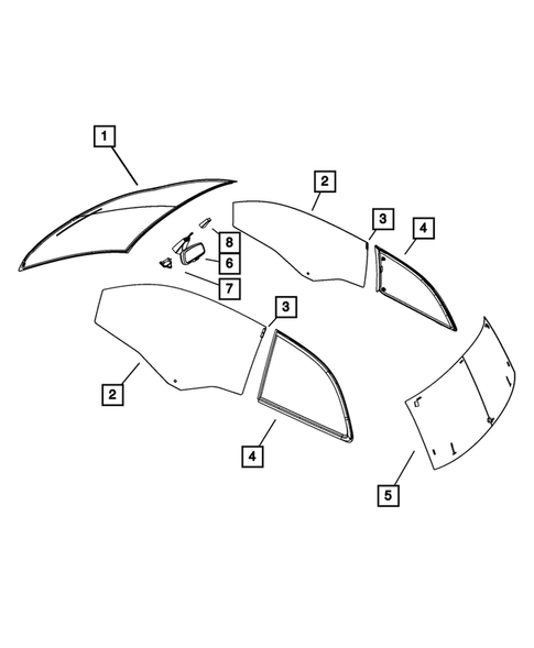 Glass and Interior Rear View Mirror for 2013 Fiat 500 #0