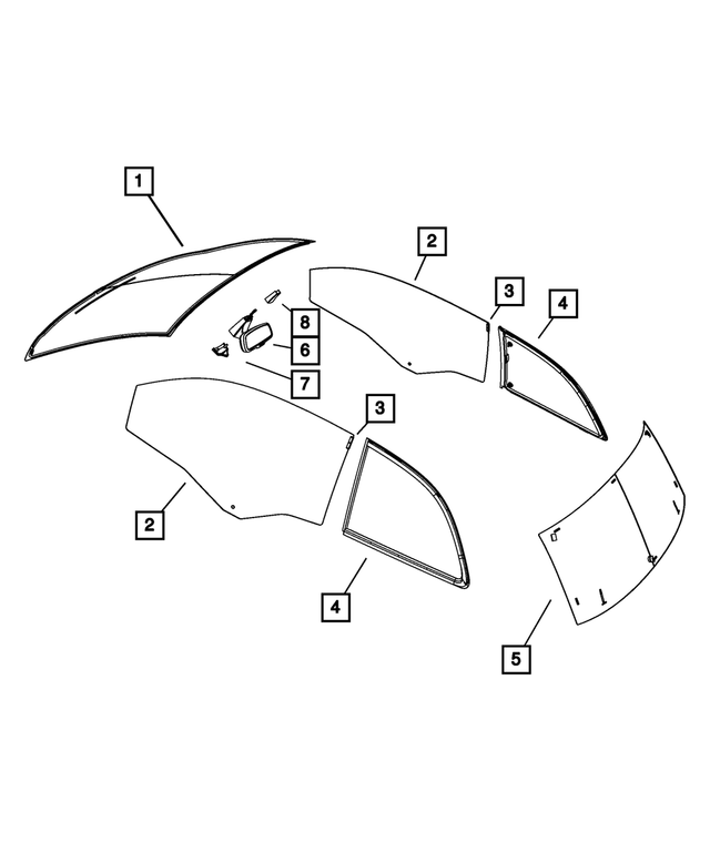 4816688AE - : Shipping Assembly - 30 Lite Glass Windshield for Mopar Image