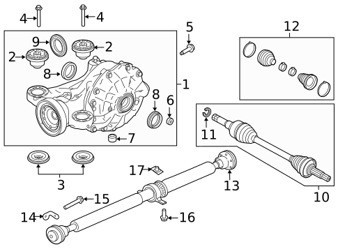 Axle & Differential for 2020 Jaguar F-Type #0