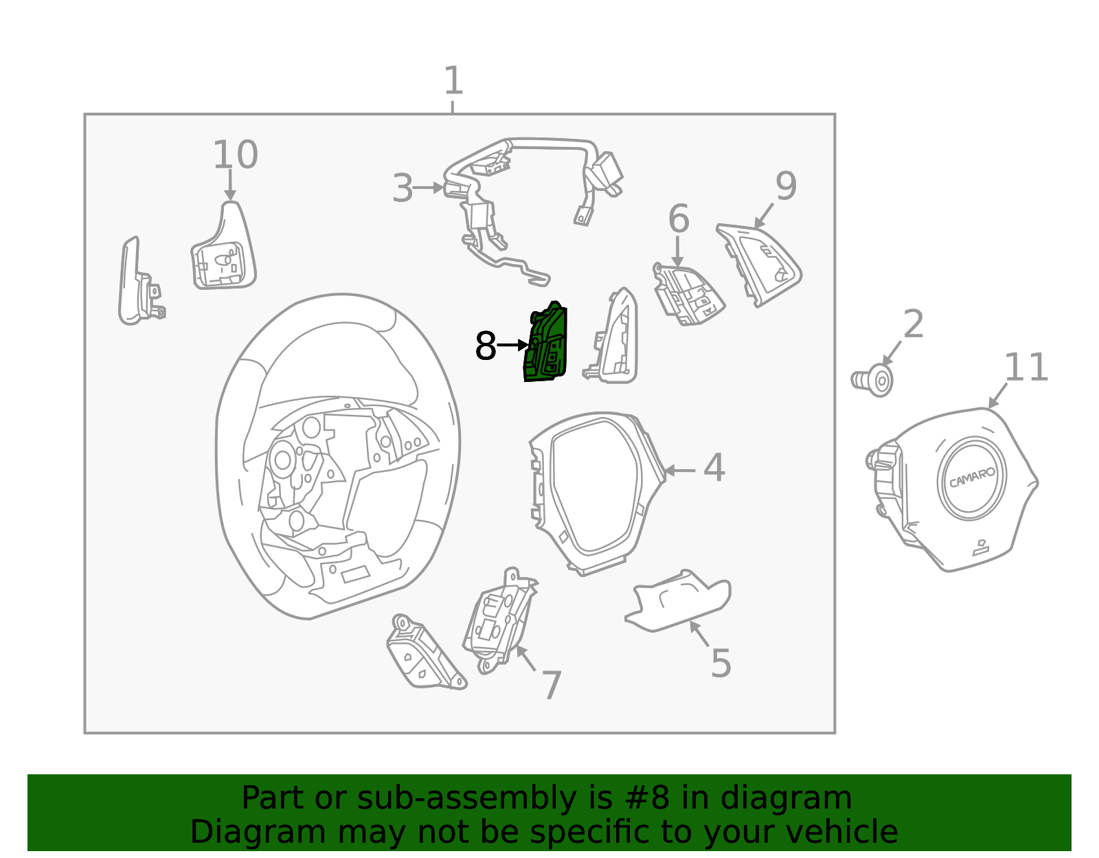 2016-2022 Chevrolet Camaro Black Cruise Control Switch 23379500 | GM Parts Center