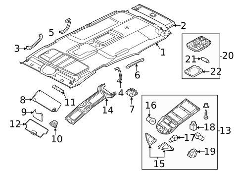 Interior Trim - Roof for 2013 Nissan Armada #1