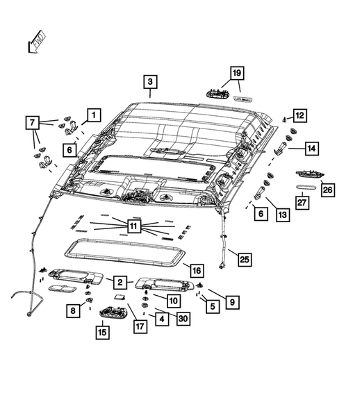 Headliners-Visors-Assist Straps for 2014 Jeep Patriot #0