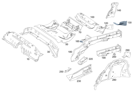 Rear End Floor for 2022 Mercedes-Benz CLA35 AMG #0