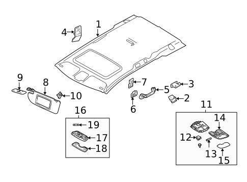 Interior Trim - Roof for 2005 Volvo XC90 #0