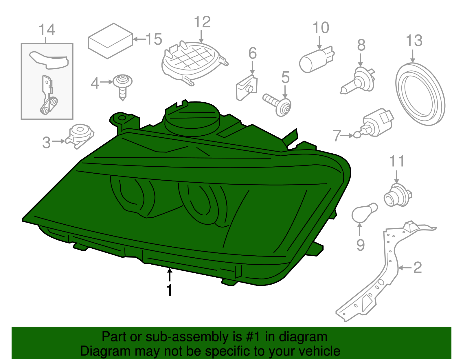 Genuine BMW 63-11-7-334-074 | Headlamp Assembly - Right