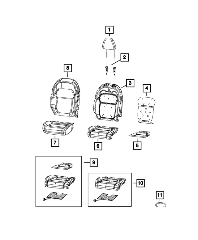 7XC32TX7AB - : Front Seat Back Cover, Right for Mopar Image