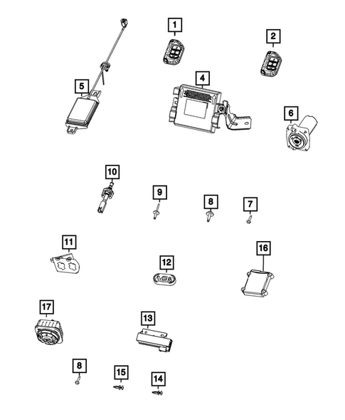 Keys, Modules and Engine Controllers for 2025 Jeep Wrangler #0