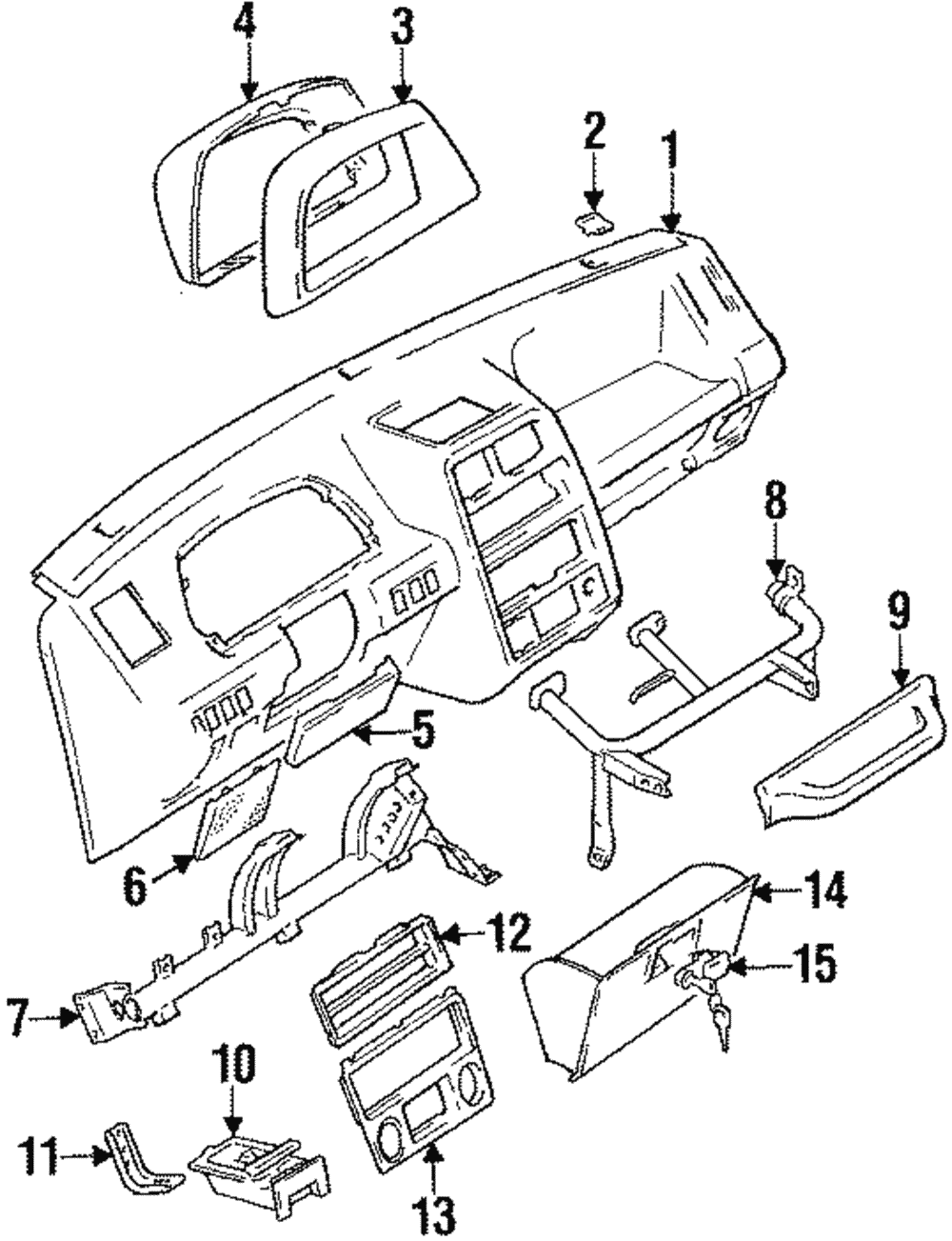 1989-1991 Geo Tracker, Suzuki Sidekick Center Dash Air Vents Panel
