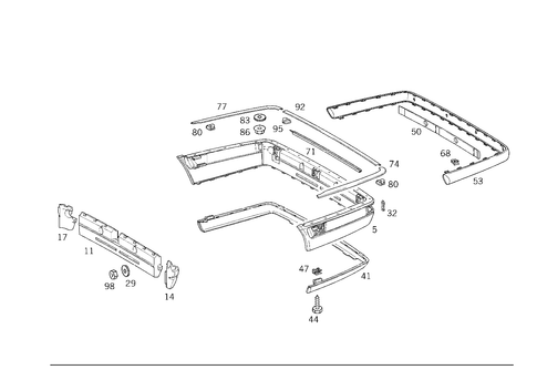 Rear Bumper for 2000 Mercedes-Benz E 430 #3