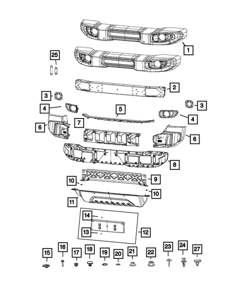 Front Bumper and Fascia for 2021 Jeep Gladiator #3