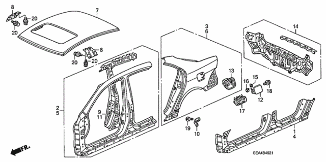 Outer Panel - Rear Panel (Old Style Panel) for 2004 Acura TSX #0