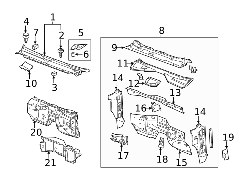 Cowl for 2011 Chevrolet Silverado 3500 HD #0