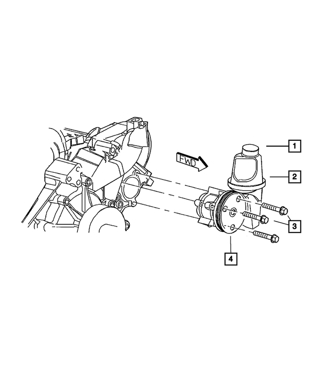 52855186AH - Steering: Power Steering With Pulley Pump Assembly for Mopar Image