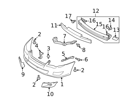 Bumper & Components - Front for 2009 Subaru Legacy #0