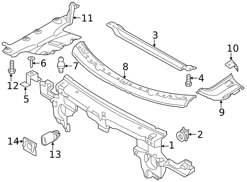 Radiator Support for 2015 Volkswagen Touareg #1