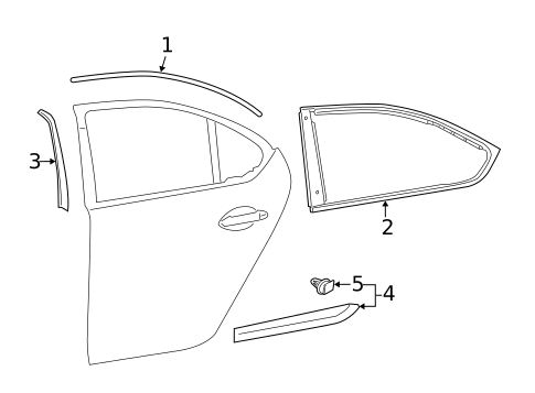 Exterior Trim - Rear Door for 2015 Lexus LS460 #0