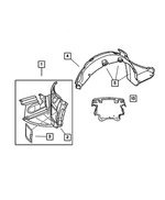 5097998AA - Body Sheet Metal Except Doors: Wheel House Shield, Right for Mopar Image