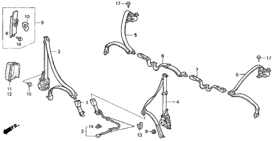 Seat Belt for 1992 Acura Vigor #0