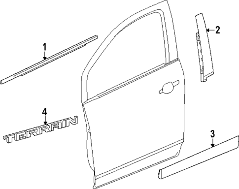 Exterior Trim - Front Door for 2025 GMC Terrain #0