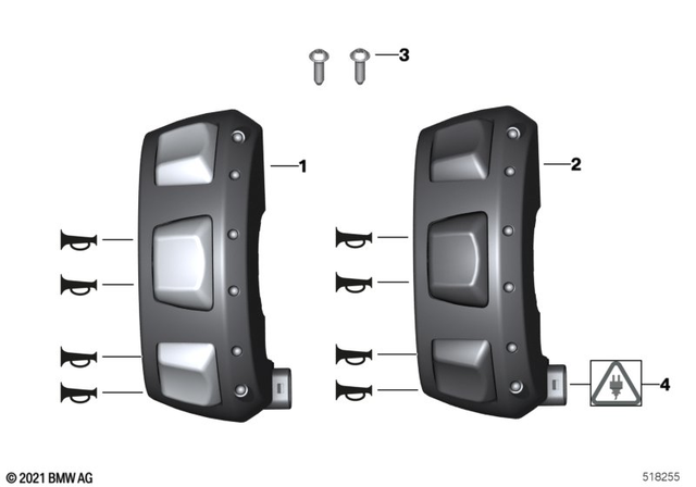61318564339 - General Electrical System: Auxiliary Switch, Left - Grau/grey for BMW-Motorrad Image