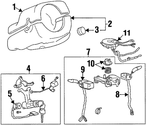Shroud, Switches & Levers for 2000 Hyundai Elantra #0
