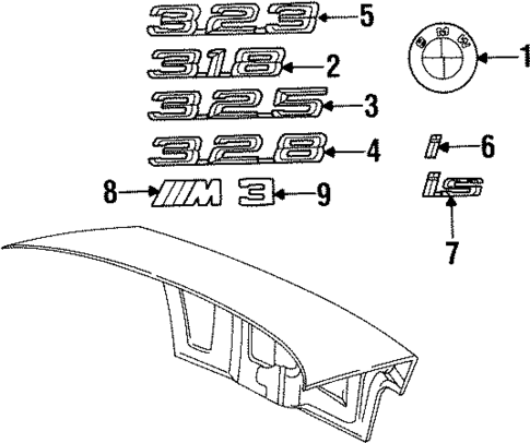 Exterior Trim - Trunk for 1998 BMW 328is #0