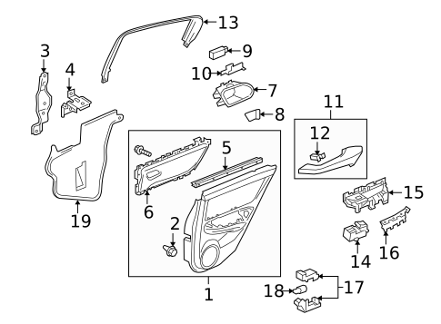 Interior Trim - Rear Door for 2012 Acura ZDX #0