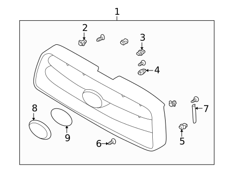 Grille & Components for 2005 Subaru Forester #0