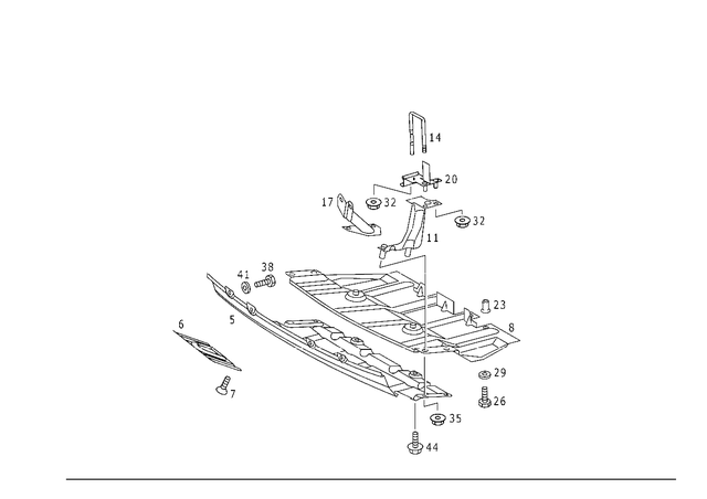 1635240601 - Chassis Sheet Metal: Protective Metal Sheet for Mercedes-Benz: ML320 Image image