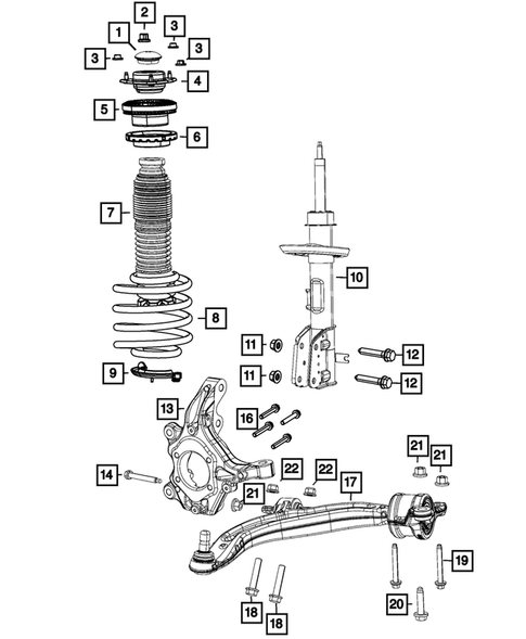 Front Suspension, Strut and Cradle for 2018 Chrysler Pacifica #0