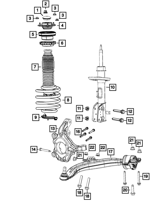 68297682AB - Front Suspension: Suspension Strut Cap for Mopar Image image