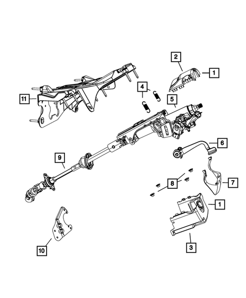 Steering Column and Intermediate Shaft for 2010 Jeep Liberty #0