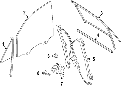 Glass - Front Door for 2024 Porsche Cayenne #0