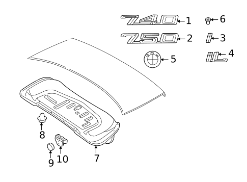 Exterior Trim - Trunk for 1997 BMW 750iL #0