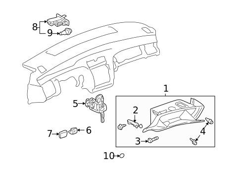 Glove Box for 2003 Toyota Avalon #0