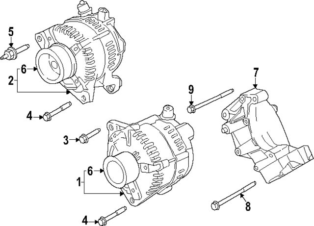 W720427S439 - Electrical: Alternator Stud for Ford: F-250 Super Duty, F-350 Super Duty, F-450 Super Duty Image