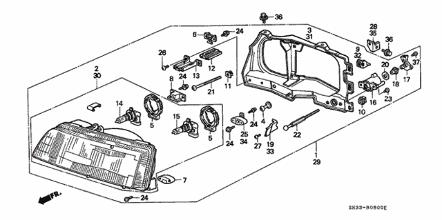 Headlight for 1991 Honda Civic #0