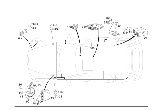 1718205326 - Electrical System: Alarm Equipment for Mercedes-Benz: 180C, C230, C240, C280, C32 AMG, C320, C350, C55 AMG, CLK320, CLK350, CLK500, CLK55 AMG, CLK550, CLK63 AMG, E320, E500, E55 AMG, SL500, SL55 AMG, SL550, SL600, SL63 AMG, SL65 AMG, SLK280, SLK300 Image image