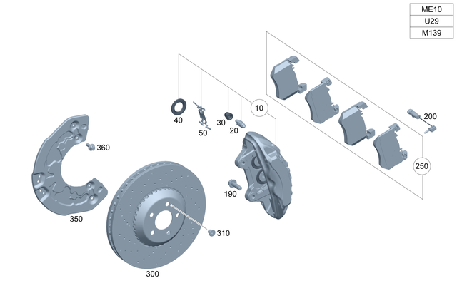 2064214802 - Brake System: Fixed Caliper for Mercedes-Benz Image image
