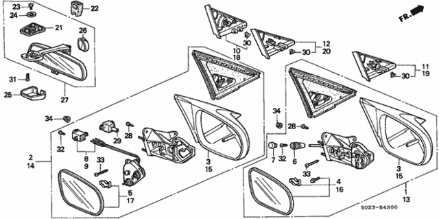 Mirror (Fixed) for 1997 Honda Civic #0