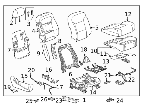 Passenger Seat Components for 2019 Chevrolet Silverado 1500 LD #0