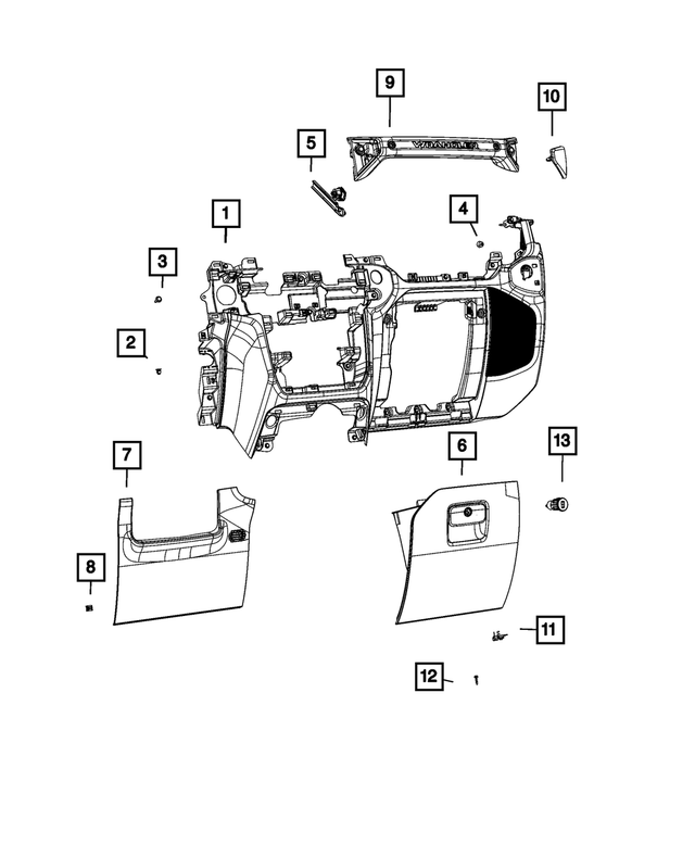 68473925AA - Interior Trim: Glove Box Door Bumper for Mopar Image