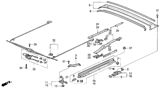 Sunroof Components for 1997 Honda Odyssey #0