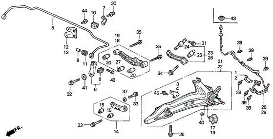 Rear Lower Arm for 1995 Honda Civic del Sol #0