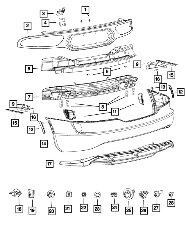 6023925 - Frame, Bumper, and Fascia: Plastic Snap-in Nut for Mopar Image image
