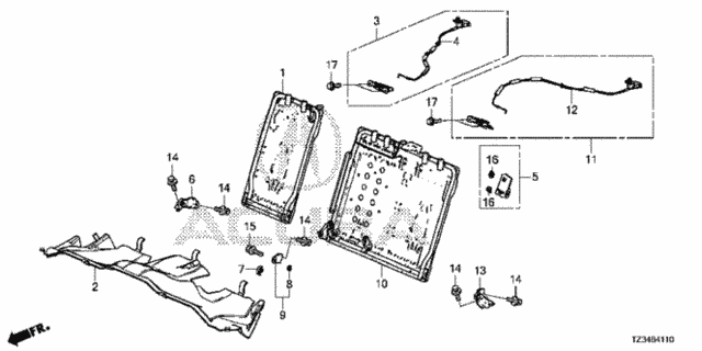 Rear Seat Components for 2019 Acura TLX #0